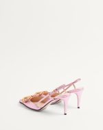 VLOGO SIGNATURE SLINGBACK PUMP IN LAMINATED NAPPA LEATHER 80MM - Image 2